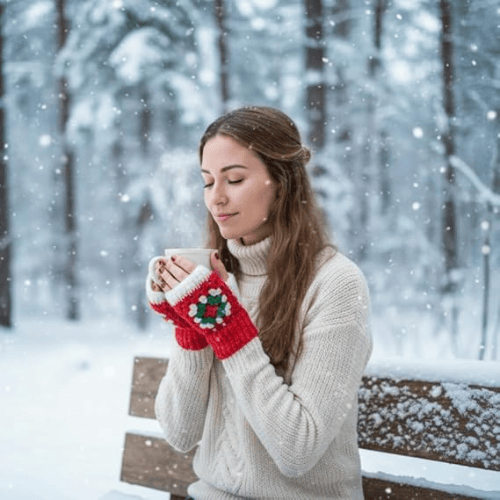 Modern "Petal-Soft" Crochet Gloves – Handmade Flower Arm Warmers