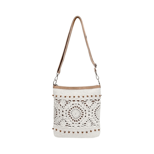 Handmade Cotton Crochet Crossbody Shoulder Bag