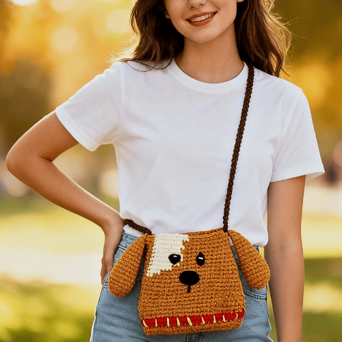 Handmade Crochet Animal Crossbody Bag
