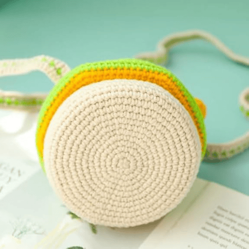 Handmade Wool Knitted Mushroom Crossbody Bucket Bag