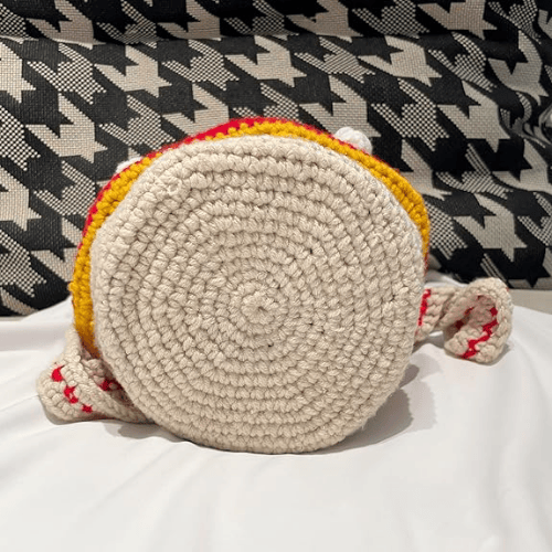 Handmade Wool Knitted Mushroom Crossbody Bucket Bag