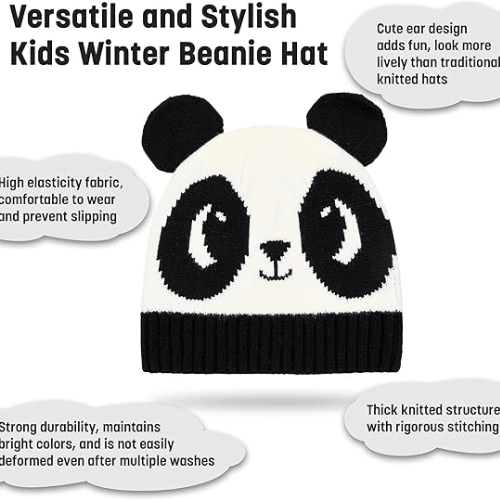 Handmade Crochet Panda Beanie Hat