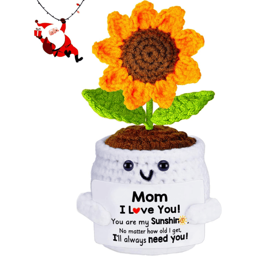 Hand-Knitted Forever Sunflower – Artisanal Crochet Potted Flower