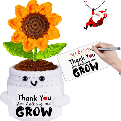 Hand-Knitted Forever Sunflower – Artisanal Crochet Potted Flower