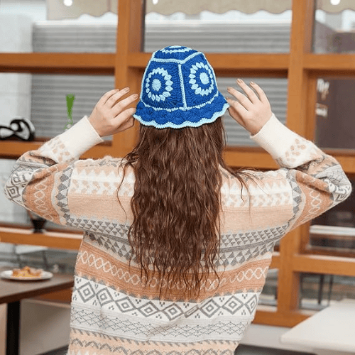Modern "Petal & Palm" Crochet Bucket Hat