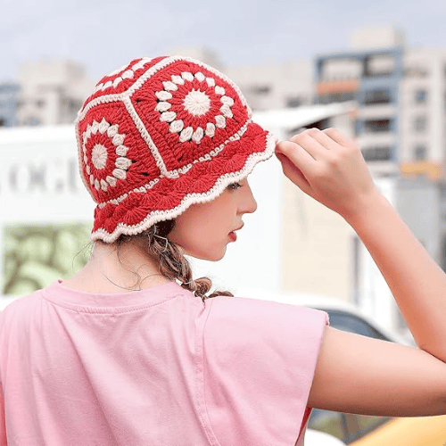 Modern "Petal & Palm" Crochet Bucket Hat