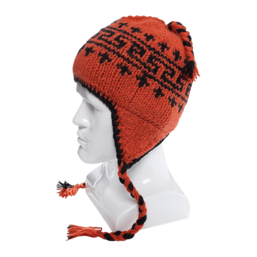 Handmade Wool Knit Winter Hat with Micro Fleece Lining