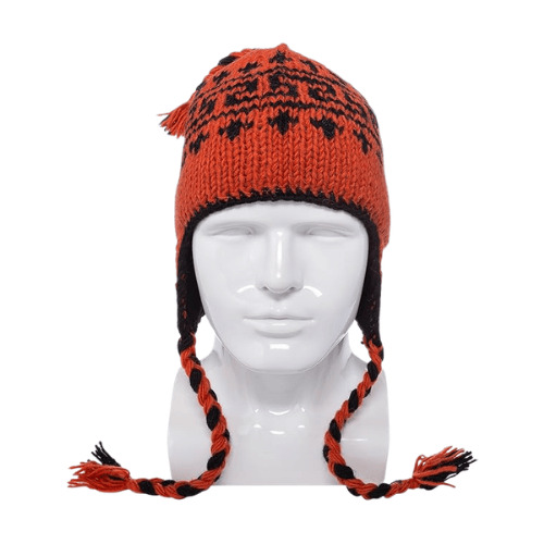 Handmade Wool Knit Winter Hat with Micro Fleece Lining