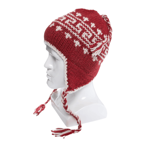 Handmade Wool Knit Winter Hat with Micro Fleece Lining