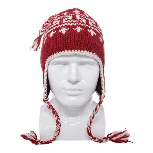Handmade Wool Knit Winter Hat with Micro Fleece Lining