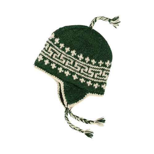 Handmade Wool Knit Winter Hat with Micro Fleece Lining