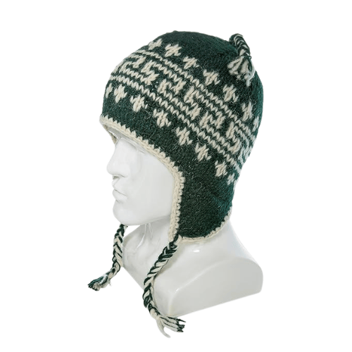 Handmade Wool Knit Winter Hat with Micro Fleece Lining