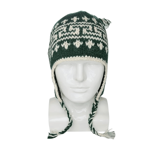 Handmade Wool Knit Winter Hat with Micro Fleece Lining