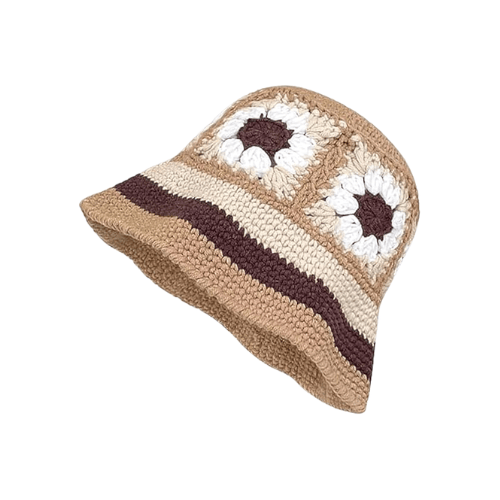 Modern "Azure Flora" Crochet Bucket Hat