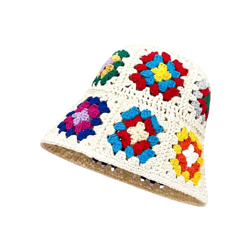 Modern "Azure Flora" Crochet Bucket Hat