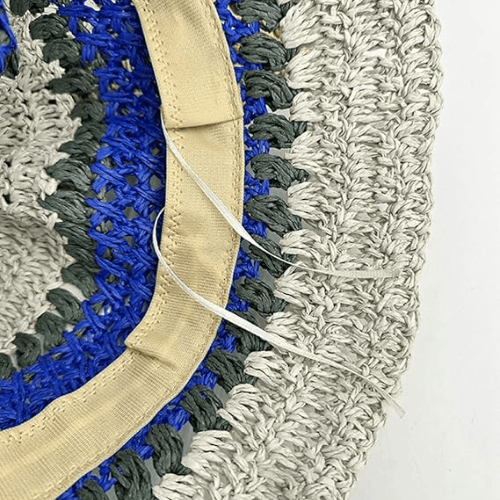 Modern "Coastal Flora" Crochet Bucket Hat – Handmade Stripe Floral Sun Hat