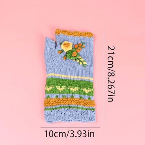 Modern "Petal-Soft" Crochet Gloves – Handmade Flower Arm Warmers