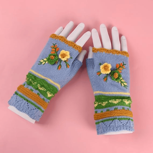 Modern "Petal-Soft" Crochet Gloves – Handmade Flower Arm Warmers