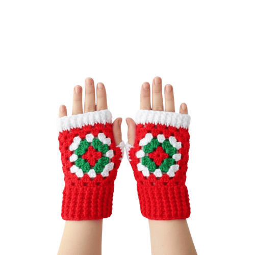 Modern "Petal-Soft" Crochet Gloves – Handmade Flower Arm Warmers