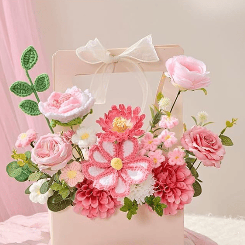 Handmade Crochet Tulip Bouquet – Hand-Knitted Everlasting Flowers
