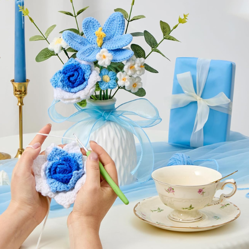 Handmade Crochet Tulip Bouquet – Hand-Knitted Everlasting Flowers