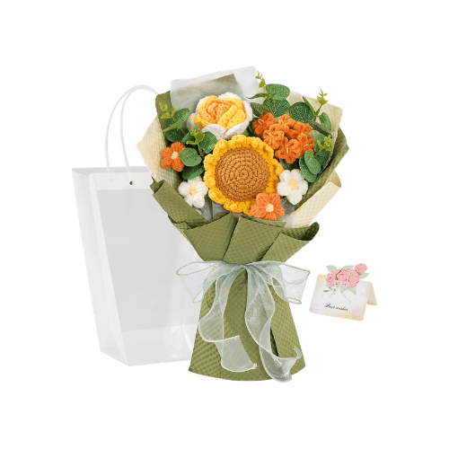 Handmade Crochet Tulip Bouquet – Hand-Knitted Everlasting Flowers