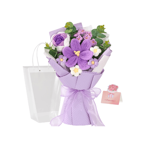Handmade Crochet Tulip Bouquet – Hand-Knitted Everlasting Flowers