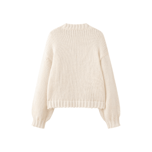 Women’s "Berry Sweet" Embroidered Cardigan – Kawaii V-Neck Chunky Knit