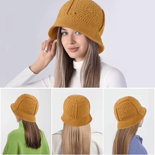 Handmade Crochet Bucket Hat – Artisanal Knitted "Milk Cotton" Beanie