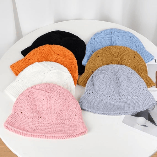 Handmade Crochet Bucket Hat – Artisanal Knitted "Milk Cotton" Beanie