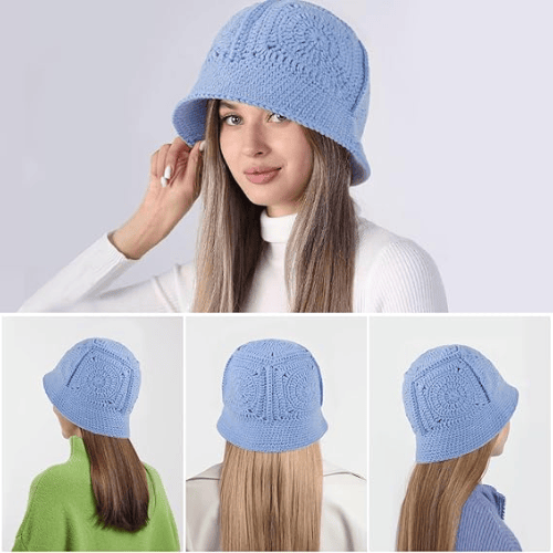 Handmade Crochet Bucket Hat – Artisanal Knitted "Milk Cotton" Beanie