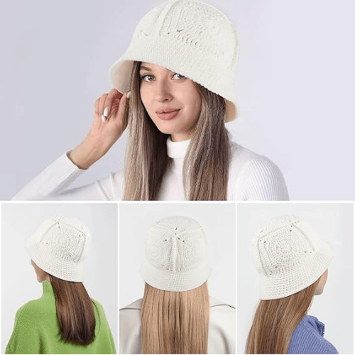 Handmade Crochet Bucket Hat – Artisanal Knitted "Milk Cotton" Beanie