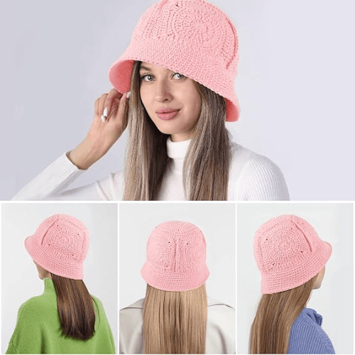 Handmade Crochet Bucket Hat – Artisanal Knitted "Milk Cotton" Beanie