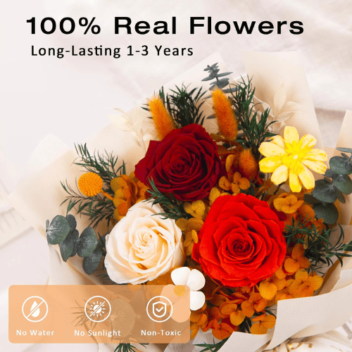 Handcrafted Preserved Real Rose Bouquet