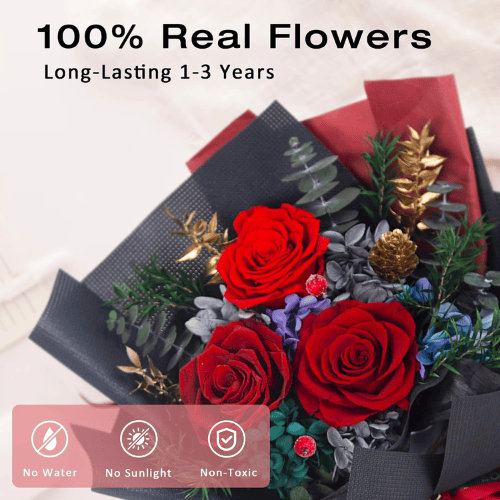 Handcrafted Preserved Real Rose Bouquet