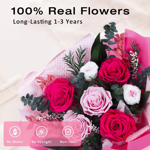 Handcrafted Preserved Real Rose Bouquet